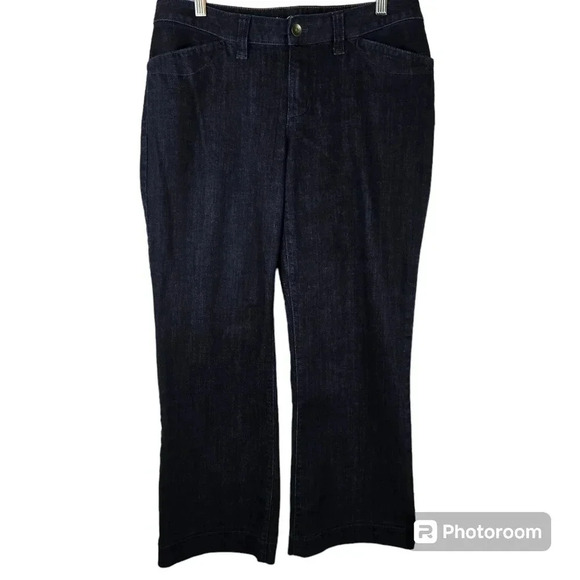 Eddie Bauer women's curvy denim trouser in dark wash size 10 - Picture 1 of 11